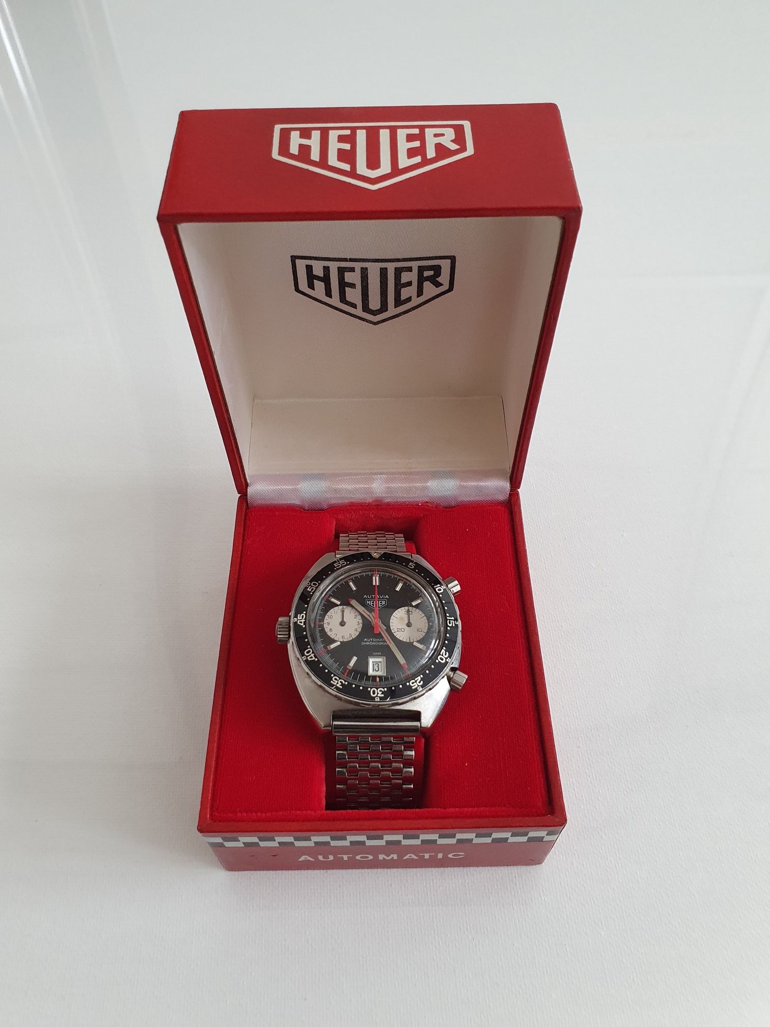 Heuer Autavia watch with original box