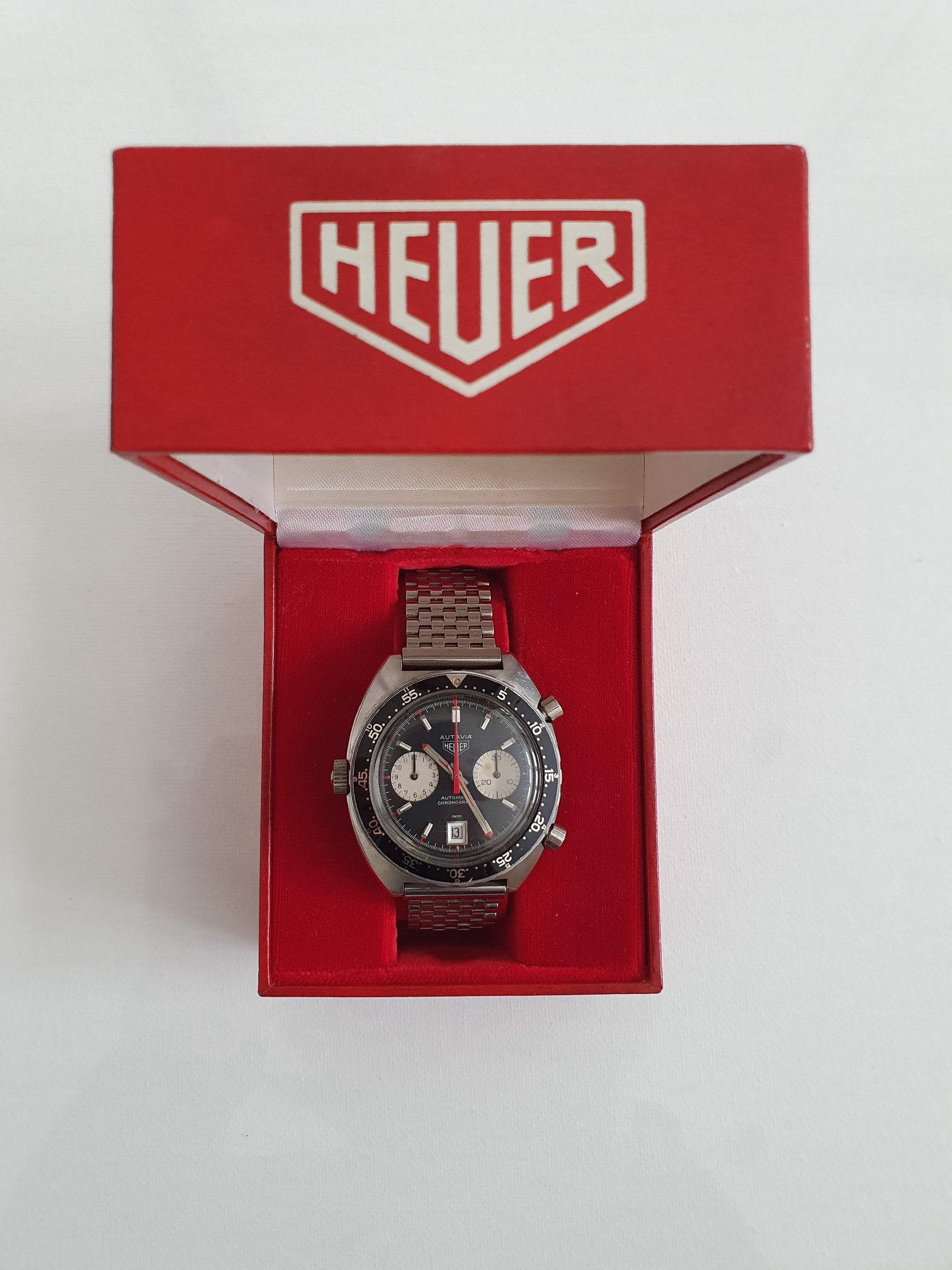 Heuer Autavia watch with original box
